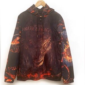 HBO Game of Thrones House of the Dragon Hooded Windbreaker M